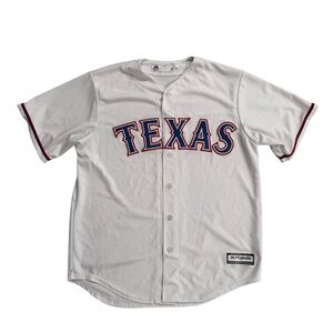 Majestic Mens Texas rangers Baseball Jersey - White size large